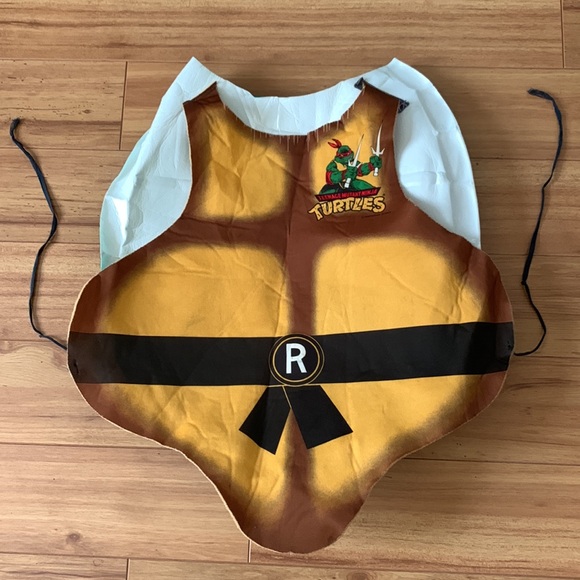 Vintage 1989 Teenage Mutant Ninja Turtles Armor Shell Raphael Child Costume TMNT - Picture 10 of 12